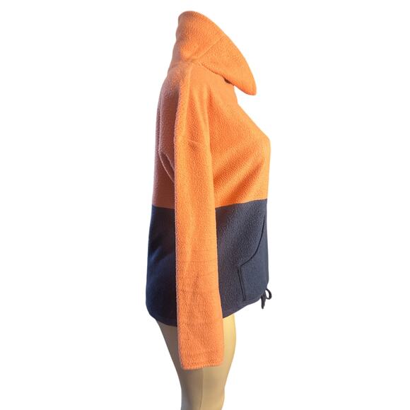 Women S Carve Designs Rowayton Color Block Cowl Pullover Fleece Sweatshirt Top - Picture 5 of 6